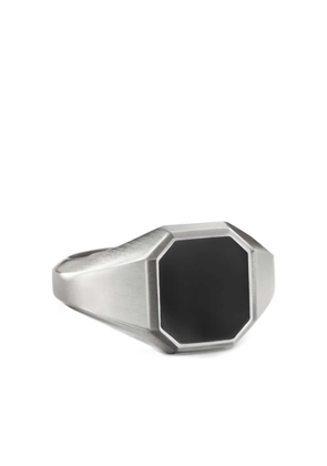 David Yurman sterling silver Streamline onyx signet ring (14mm)