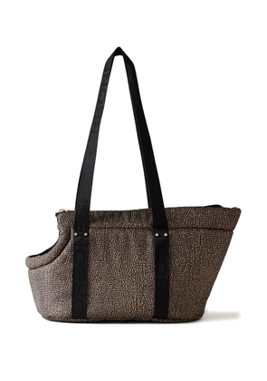 Borbonese dotted detail shoulder bag - Neutrals