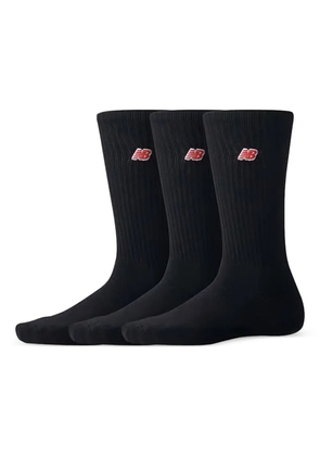 New Balance logo-detail socks (pack of three) - Black