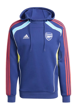 adidas logo-embroidered panelled hoodie - Blue
