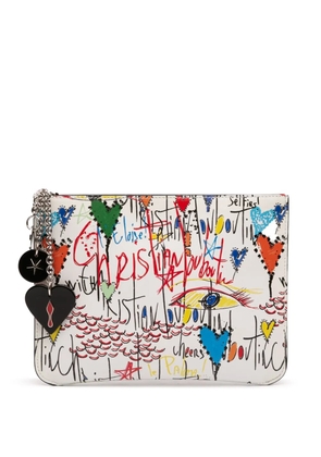Christian Louboutin Pre-Owned 2017 Printed Leather Graffiti Loubitag clutch bag - Multicolour