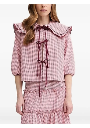 ALOHAS Airi gingham ruffled blouse - Red