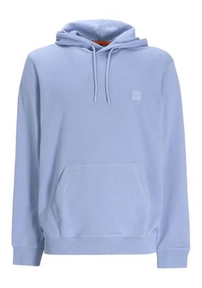 BOSS logo-patch cotton hoodie - Blue
