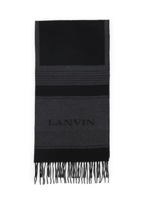Lanvin striped fringed scarf - Black