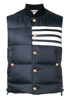 Thom Browne 4-bar Matte Nylon Down Vest - Blue