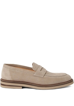 Brunello Cucinelli penny-suede loafers - Neutrals