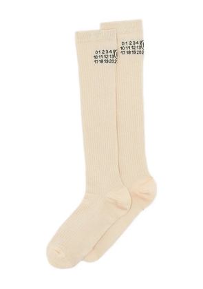 MM6 Maison Margiela ribbed knee-high socks - Neutrals