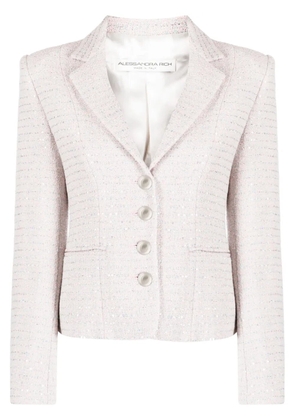 Alessandra Rich embellished single-breasted tweed blazer - Pink