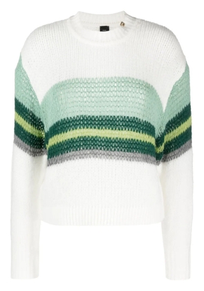 PINKO honeycomb-knit striped jumper - White