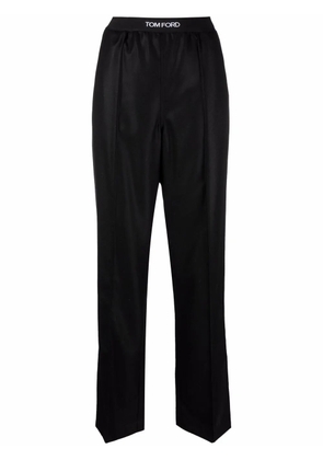 TOM FORD logo-waistband straight trousers - Black