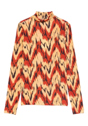 Ulla Johnson high-neck patterned T-shirt - Red
