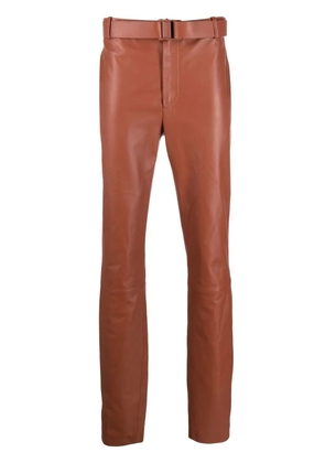 Off-White Lea buckled leather trousers - Brown