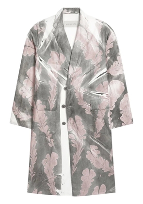 DRIES VAN NOTEN printed double-breasted coat - Grey