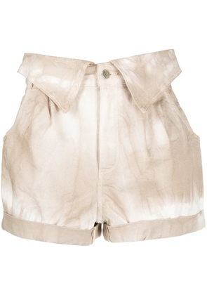 Stella McCartney tie-dye denim shorts - Neutrals