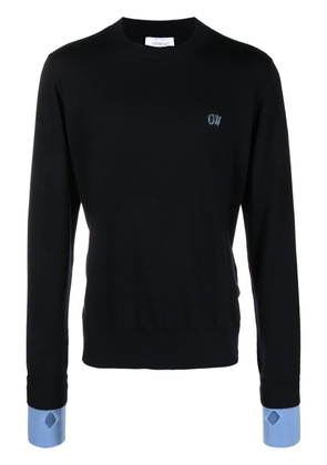 Off-White Ow crew-neck jumper - Blue