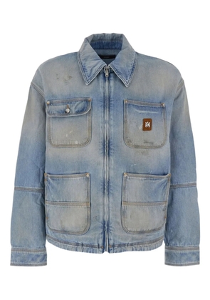 AMIRI logo-patch denim jacket - Blue