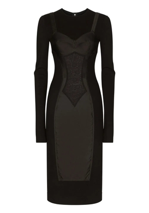 Dolce & Gabbana trompe l'oeil-detailed sheath dress - Black