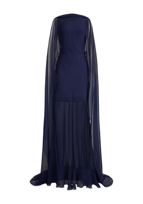 Ralph Lauren Collection sheer cape evening gown - Blue