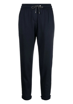 Brunello Cucinelli cropped drawstring-waistband trousers - Blue