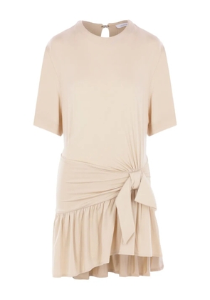 Rabanne tie-detail ruffle dress - Neutrals