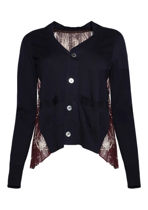 sacai panelled cardigan - Blue