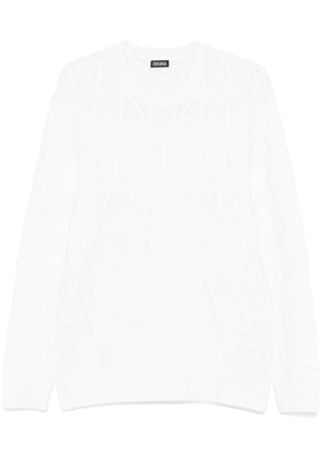 Zegna cable-knit sweater - White