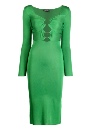 TOM FORD high-shine cut-out midi dress - Green
