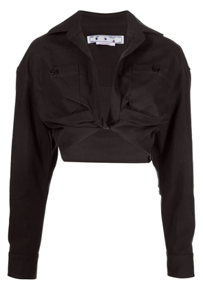 Off-White twisted cropped shirt - Grey