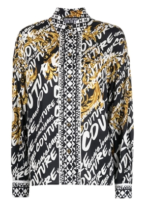Versace Jeans Couture brushed logo-print long-sleeve shirt - Black