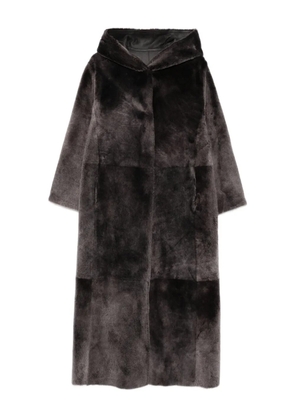 Manzoni 24 hooded shearling coat - Grey