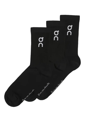 On Running logo-intarsia socks (pack of three) - Black