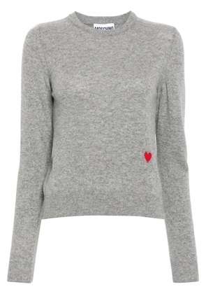 Moschino heart-embroidered sweater - Grey