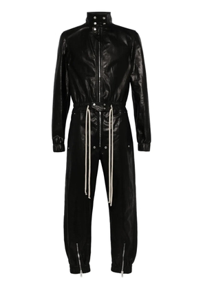 Rick Owens tapered-leg leather jumpsuit - Black