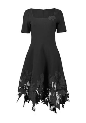 Oscar de la Renta floral-lace dress - Black