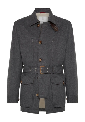 Brunello Cucinelli belted padded jacket - Grey