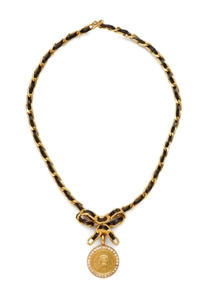 CHANEL Pre-Owned 1995 Mademoiselle profile pendant necklace - Black