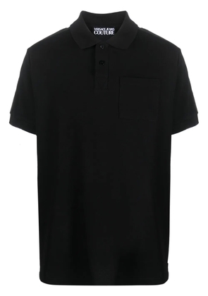 Versace Jeans Couture logo-tape cotton polo shirt - Black