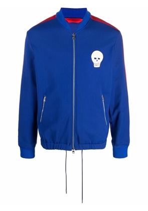 Alexander McQueen skull patch sports jacket - Blue