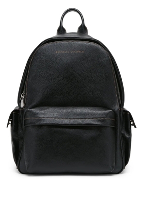 Brunello Cucinelli leather backpack - Black