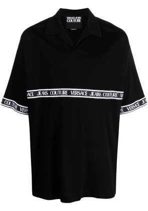 Versace Jeans Couture logo-tape cotton polo shirt - Black