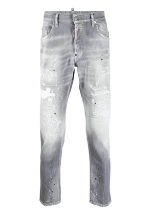 DSQUARED2 acid-wash straight-leg jeans - Grey