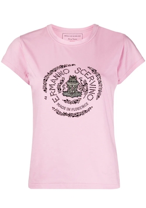 Ermanno Scervino crystal-embellished crew neck T-shirt - Pink