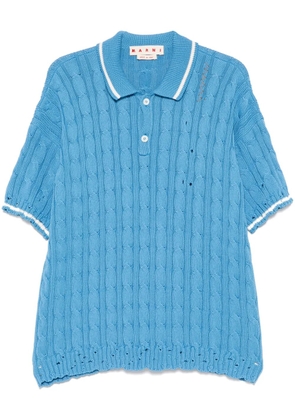 Marni cable-knit polo shirt - Blue