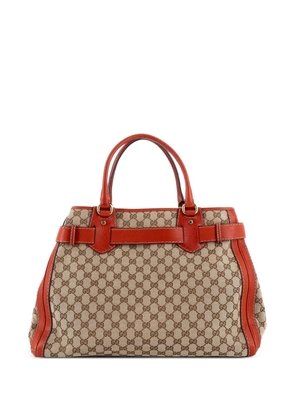 Gucci Pre-Owned GG Running GG Canvas with Leather Large tote bag - Brown