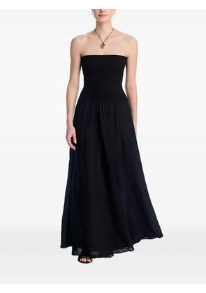 Johanna Ortiz linen-cotton blend maxi A-line skirt - Black