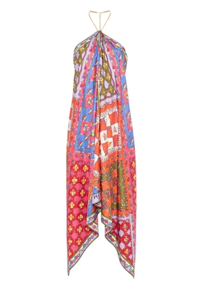 PUCCI Festa-print silk midi dress - Orange