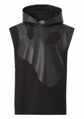 Burberry leather Monster logo hoodie - Black