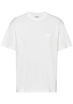 Prada triangle-logo cotton T-shirt - White
