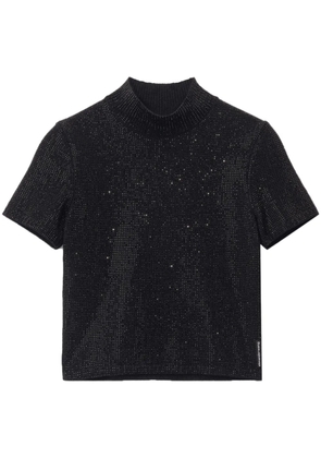 Alexander Wang crystal-embellished hotfix top - Black