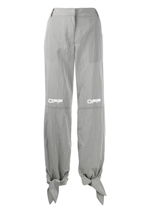 Off-White printed logo tie cuffs trousers - Grey